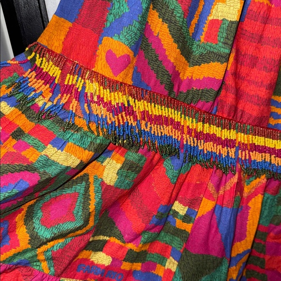 Rare Farm Rio XL summer patches beaded midi skirt - Picture 8 of 13